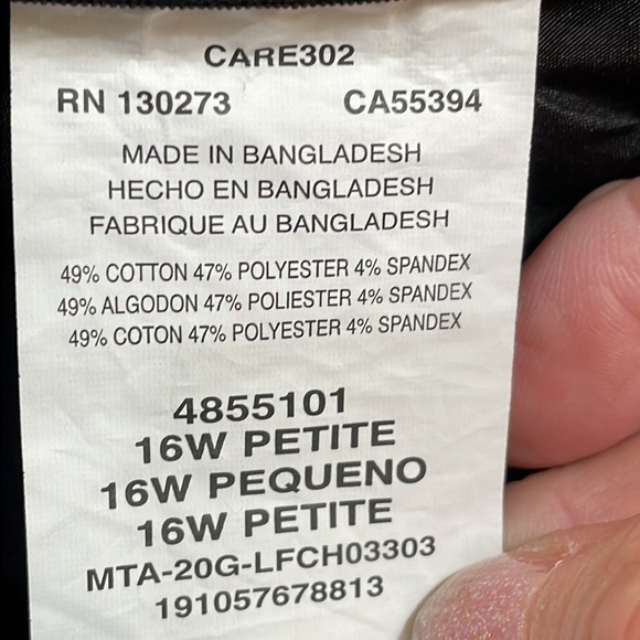 Lee Women Size 16W Petite Black Trousers Pant Stretch NWT Non-Binding Wa… - Picture 15 of 15